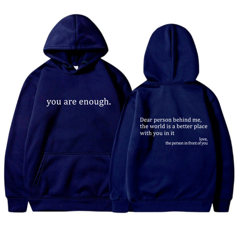 Unisex Hoodie Mjuk Bomull med Inspirerande Budskap 17
