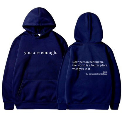 Unisex Hoodie Mjuk Bomull med Inspirerande Budskap 17