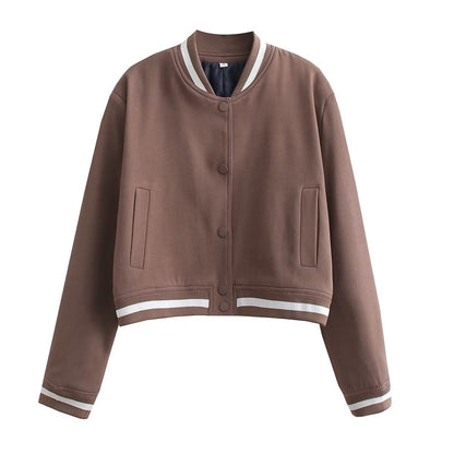 Kort Jacka Dam Sportig Stil Ribbad Polyester-4