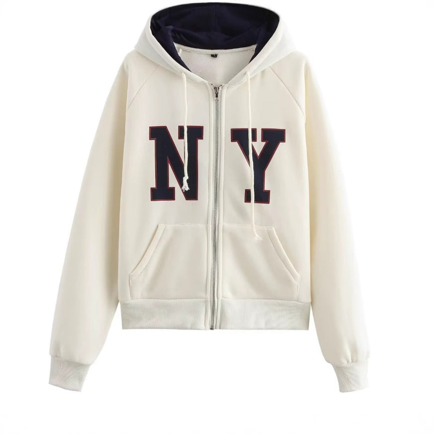 Kvinnors Zip-Hoodie Sportig Design Mjuk Polyester 5
