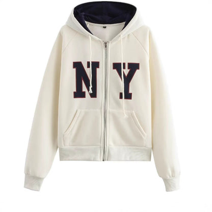 Kvinnors Zip-Hoodie Sportig Design Mjuk Polyester 5