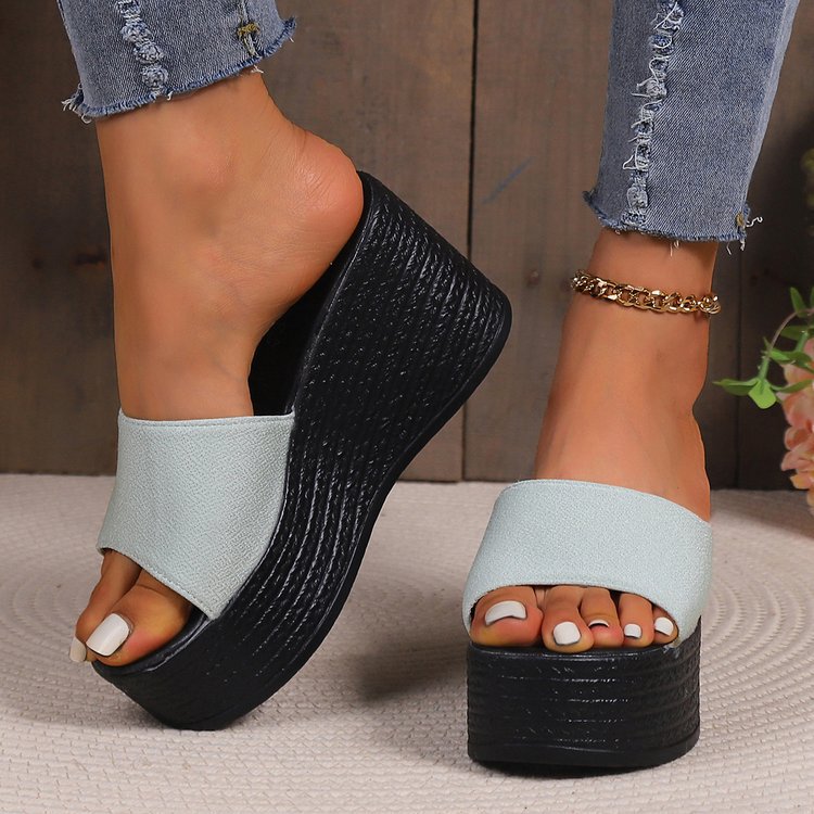 Kvinnor Wedge Pantolett Syntetiskt Läder Modern Design-3