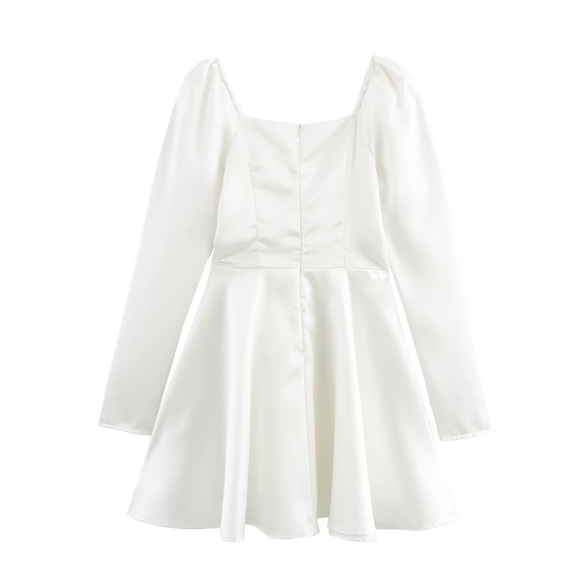 Kvinnors Midi Klänning Fyrkantig Halsringning A-linjeformad Polyester-3