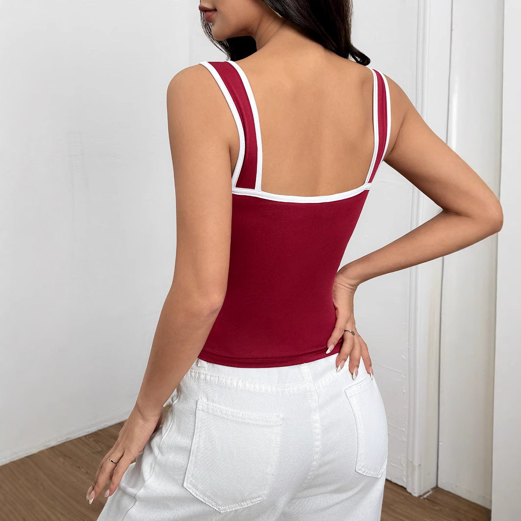 Kvinnors Tröja Färgblockerande Stickad Elastisk-3