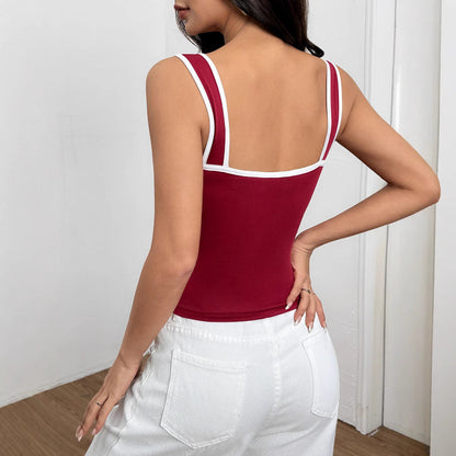 Kvinnors Tröja Färgblockerande Stickad Elastisk-3