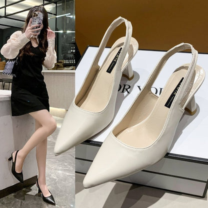 Kvinnor Slingback Pumpar Spetsig Design Hållbart Material 3