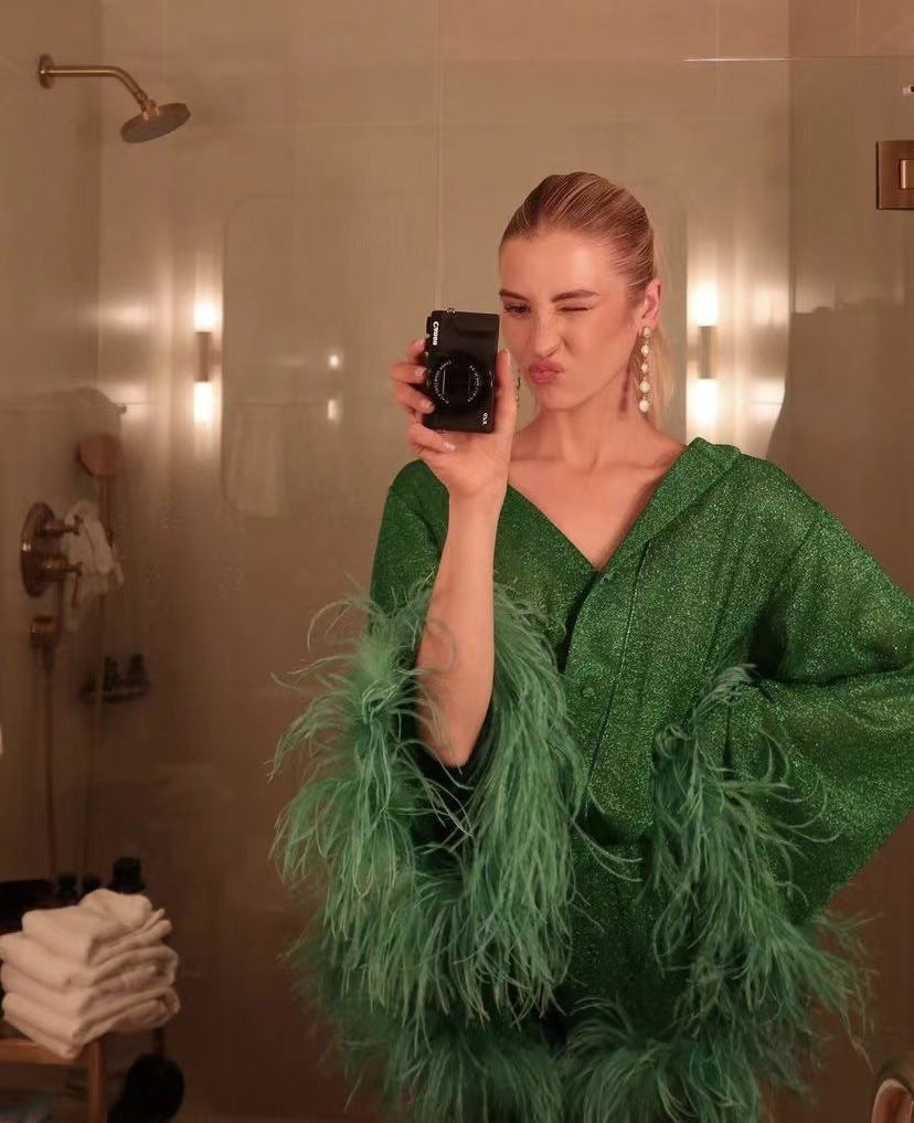 Dam Set Långärmad Topp och Byxor Polyester-2