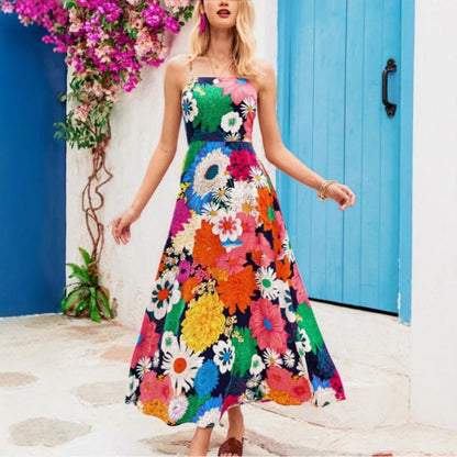 Kvinna A-Line Klänning Bohemisk Polyester Ärmlös Medellång 2