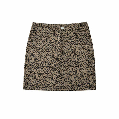 Kvinnors Minikjol Trendig Leo Design Hållbart Tyg 1