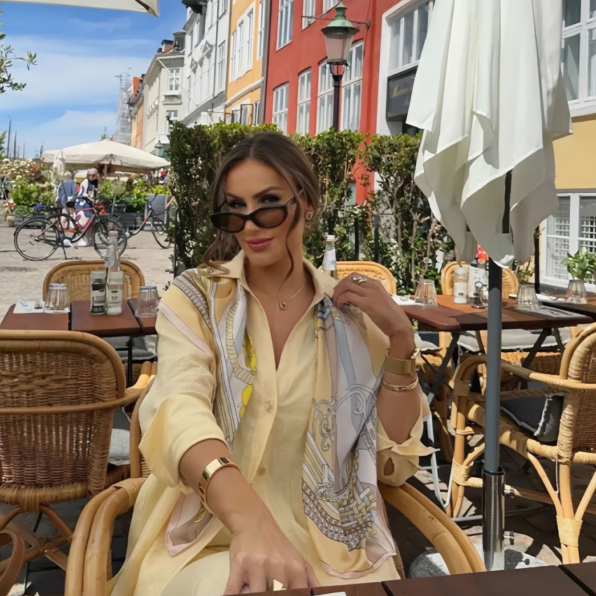 Kvinnors Casual Set Långärmad Skjorta och Byxor Bomull Linne-3