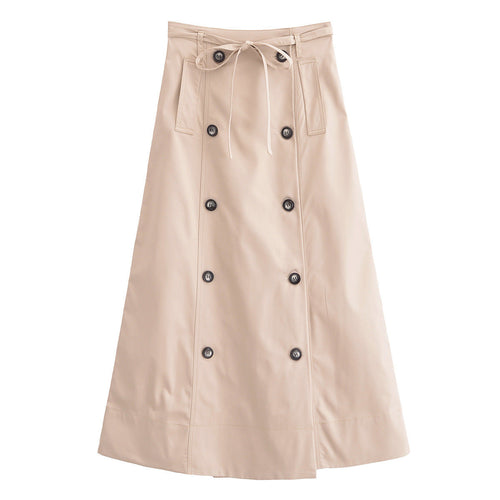 Dam Midi Rock A-Linjeformad Polyester-1