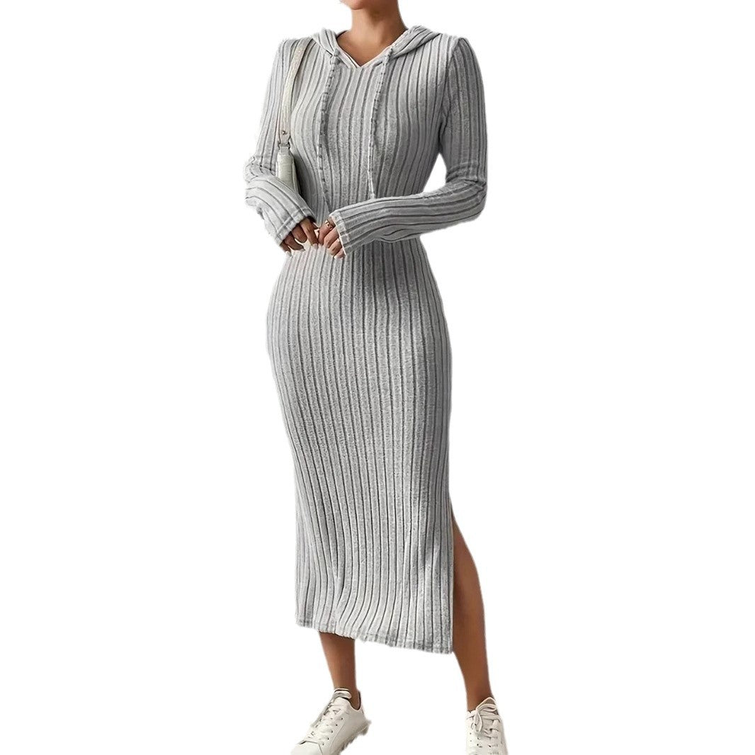 Dam Klänning med Huva Lång Polyester Elegant Casual 6