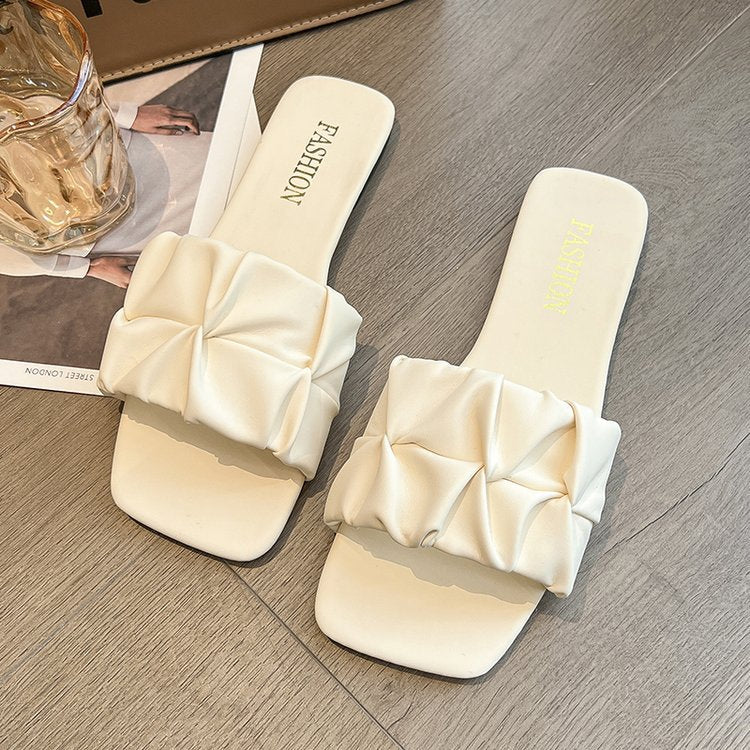 Dam Sandaler Med Dekorativ Vikdesign Ergonomisk Sula 9