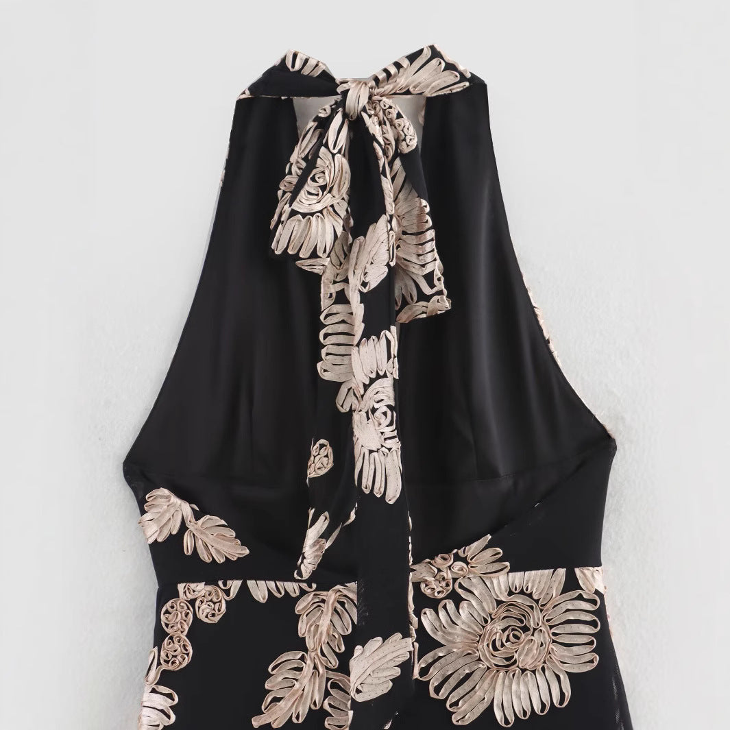 Dam Klänning Bodycon V-ringning 3D-nät Polyester-4