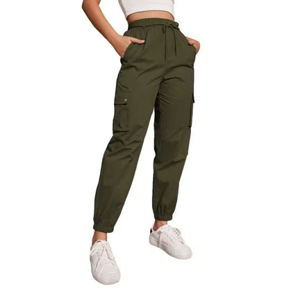 Damlastbyxor Loose Fit Hållbart Tyg med Elastiskt Midjeband och Sidfickor 6