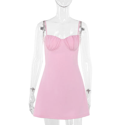 Dam Klänning Bustier Topp Elastiskt Tyg Kort Längd 1