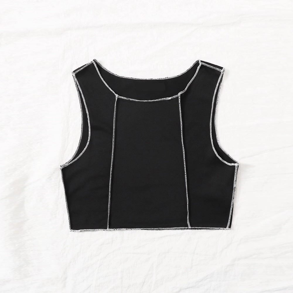 Dam Crop Top Slim Fit Bomull-5