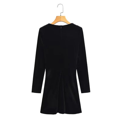 Dam Omslagsklänning V-ringad Draperad Mjukt Tyg för Fest och Bröllop-2