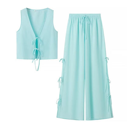 Kvinnors Fritidsdräkt Öppen Framkant Långa Byxor Polyester-3