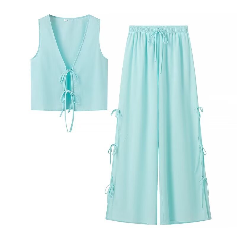 Variant image for Kvinnors Fritidsdräkt Öppen Framkant Långa Byxor Polyester-4