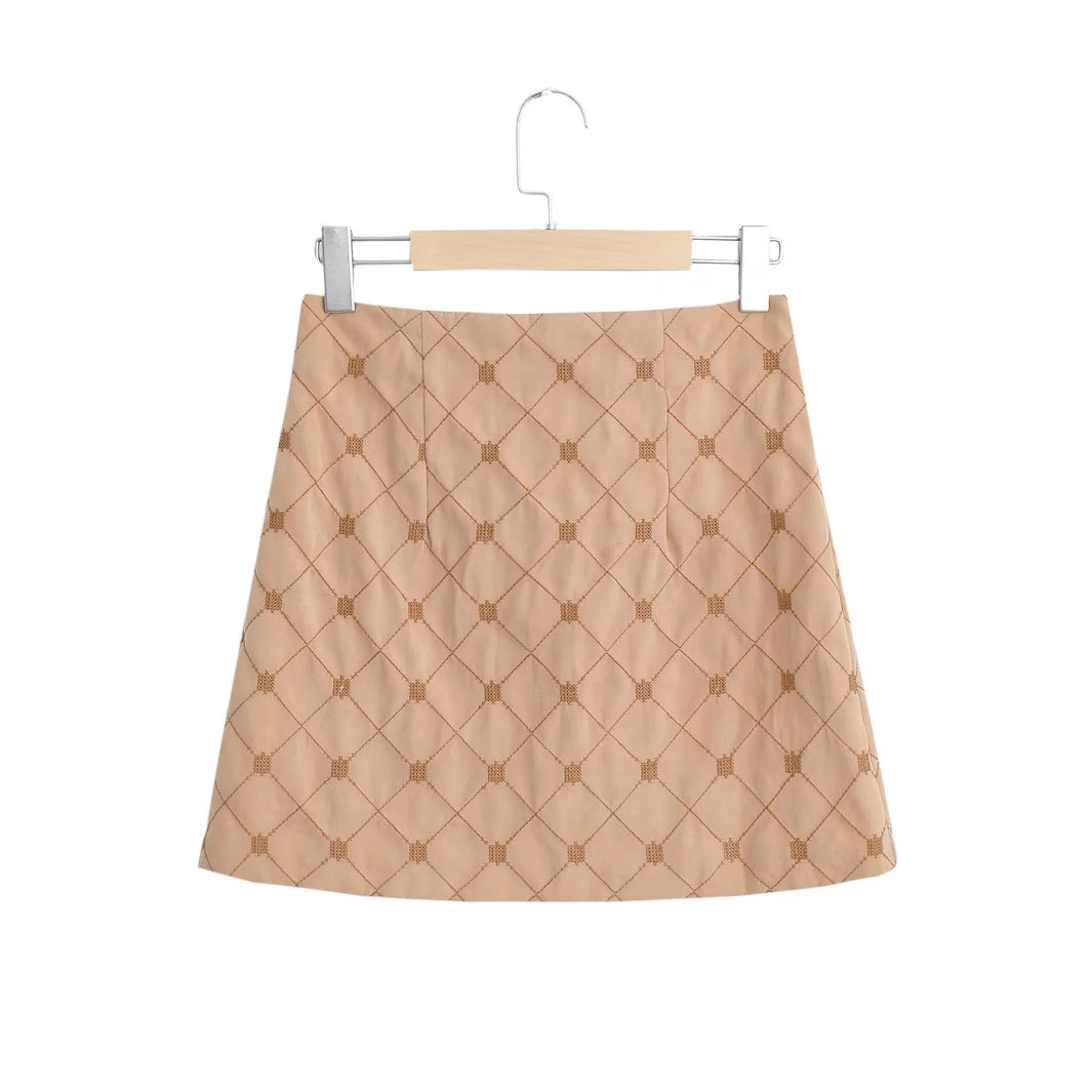 Dam Kjol Strukturerat Mönster Högkvalitativt Tyg-3