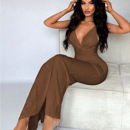 Dam Klänning Bodycon Lång V-hals Patchwork Polyester Fina Dam Klänningar-5