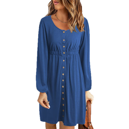 Kvinna Off-Shoulder Klänning Långärmad Polyester-4