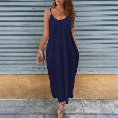 Kvinnors A-Linjeformad Klänning Utan Ärmar Milk Silk-4