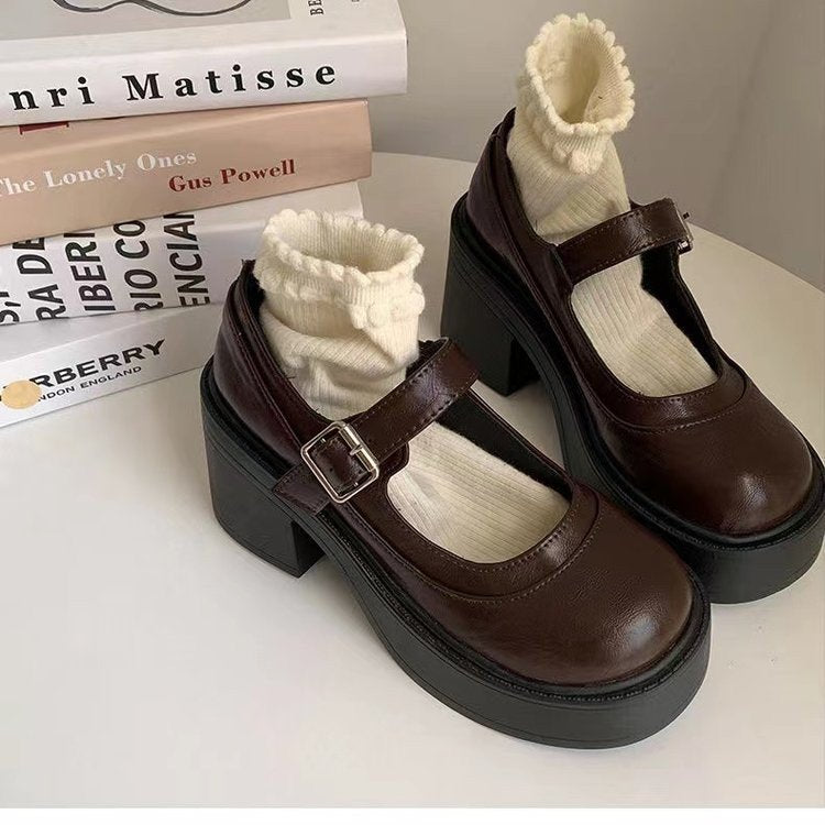 Dam Skor Mary Jane Pumpar Modern Design med Blockhäl och Vadderad Fotbädd 4