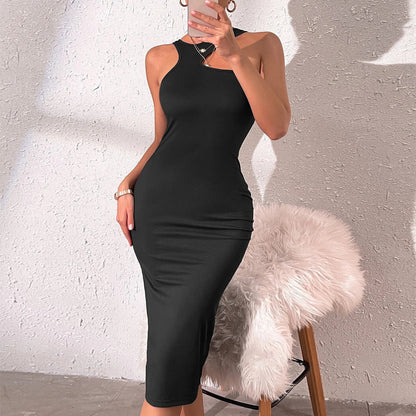 Damklänning Bodycon Midi Högt Midjeband Polyester-3