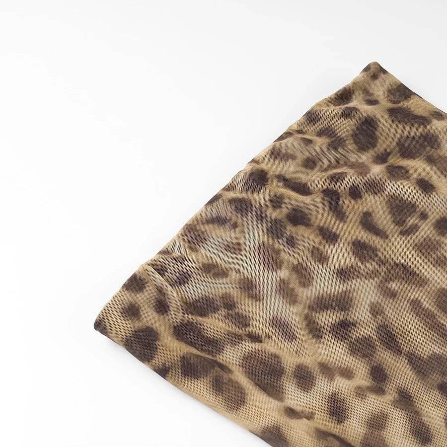 Maxiklänning Dam Leopardmönster Figurbetonad Högkvalitativt Tyg 3