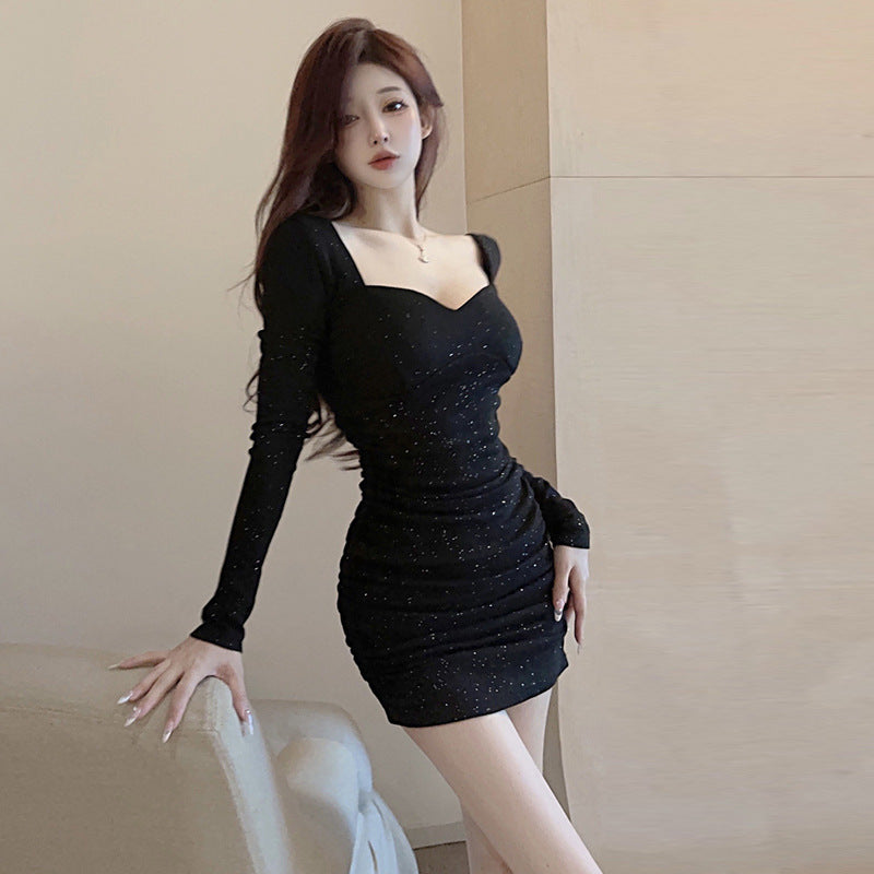 Damklänning Bodycon Sned Skärning Polyester-3