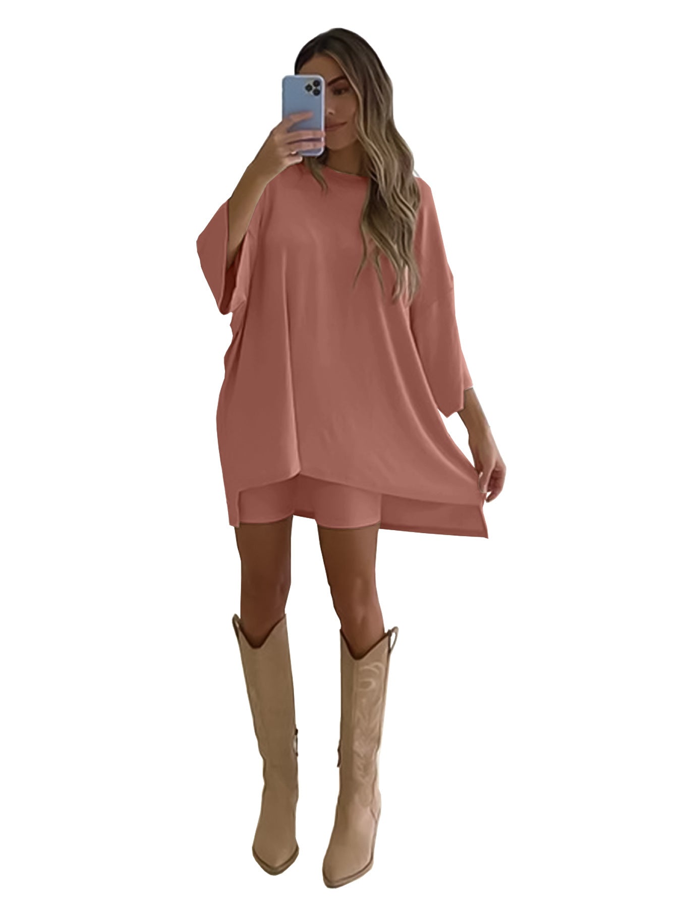 Variant image for Dam T Shirt Monokrom Smal Passform Trekvartsärmar 100% Bomull-33