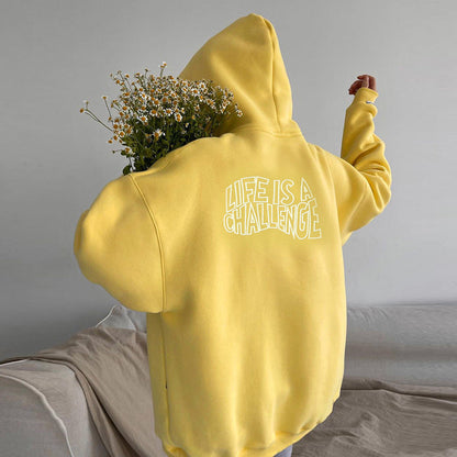 Dam Hoodie Grafisk Design Mjuk Bomullsmix 5