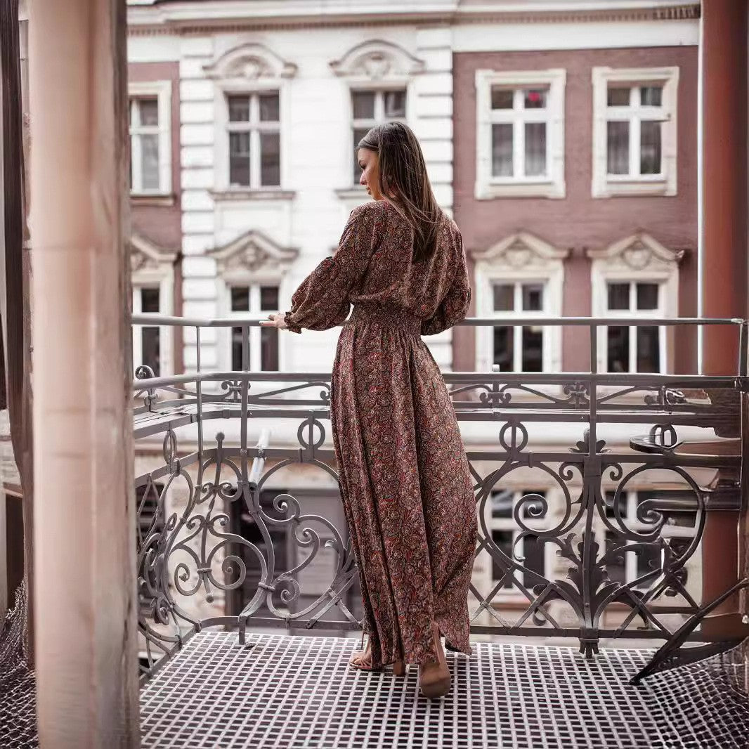 Variant image for Dam Klänning Lång Tryckt Polyester Oversized-21