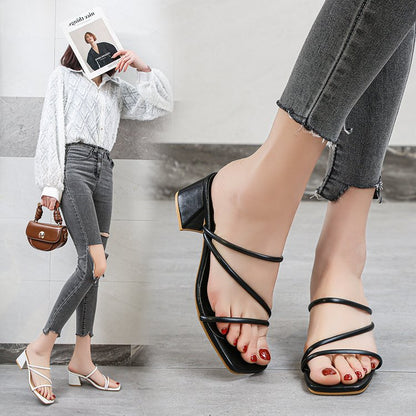 Kvinnors Sandaler Blockhäl Elegant Syntetmaterial 5