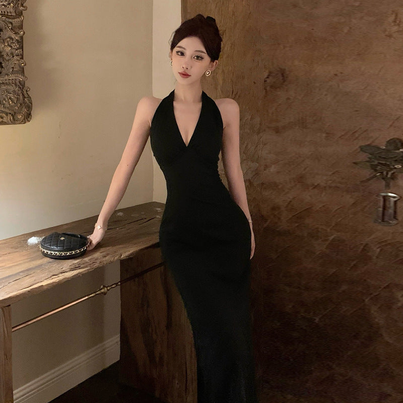 Dam Klänning Halterneck Slim Fit Polyester-1