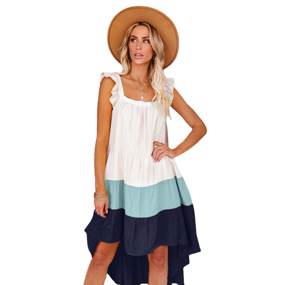 Kvinnors Klänning Spaghetti Band Randig Polyester-2