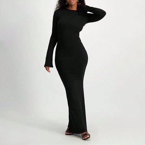 Dam Golvklänning Bodycon Polyester Lång-1