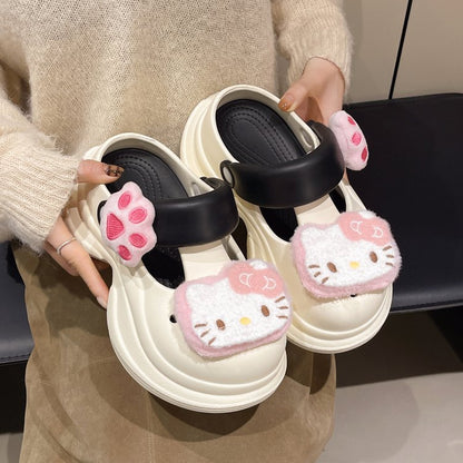 Sandaler Dam med Justerbara Remmar och Kattmotiv – Syntetiskt Läder, Bekväm och Lätt Design 8