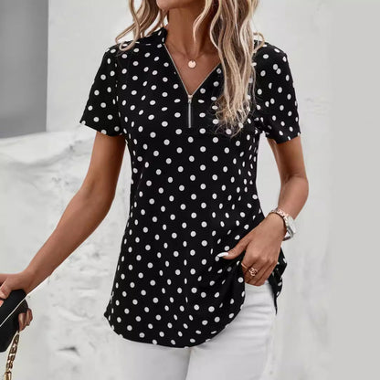 Dam V-ringad Tröja i Oregelbunden Design – Polyester, Hållbar och Trendig, Perfekt för Vardag och Fest 5