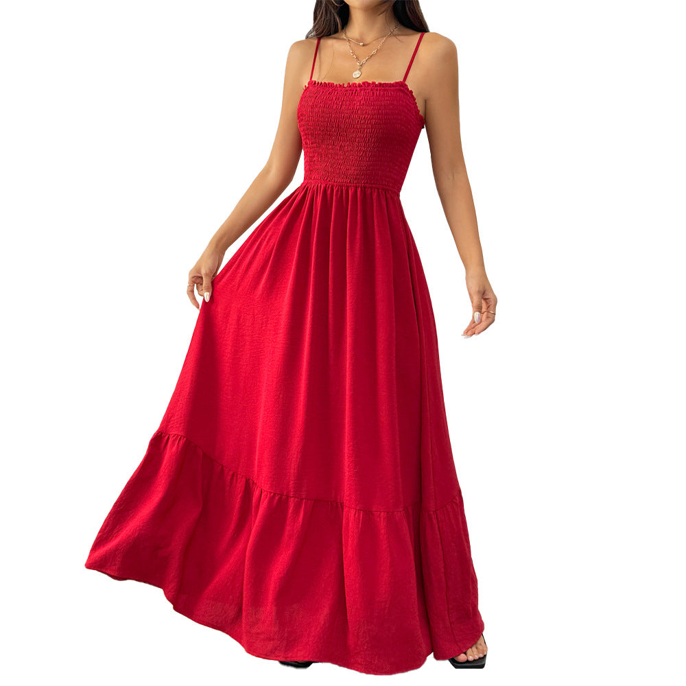 Variant image for Damklänning Hög-Låg Spaghetti Band A-Linje Polyester-1