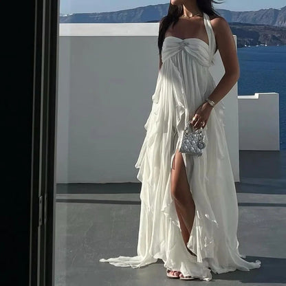 Dam Strandklänning Asymmetrisk Snitt Lätt Tyg-4