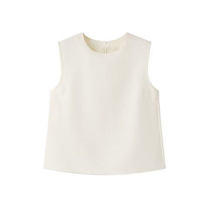 Dam Vest Set Ärmlös Polyester Tidlös Design Minikjol-4