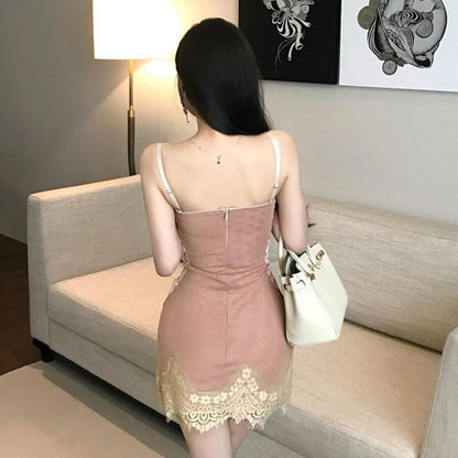 Kvinnors Bodycon Klänning Off-Shoulder Spaghetti-Bärande Polyester Elastan-4