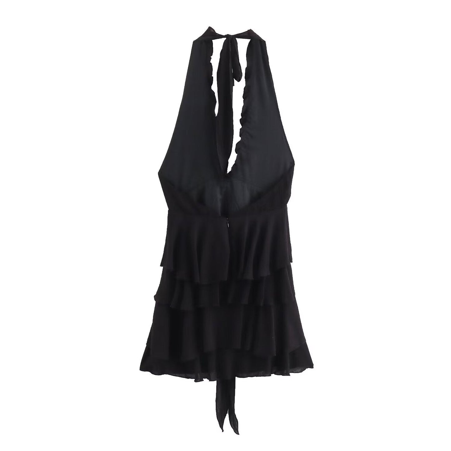 Damklänning Bunden Enkelfärgad Kort Kjol Högkvalitativt Tyg-2