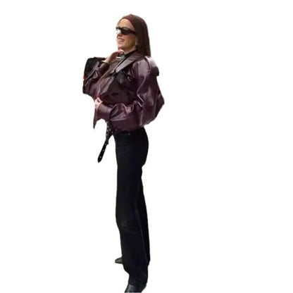 Damjacka Läderlook Modern Design Överdimensionerad 6