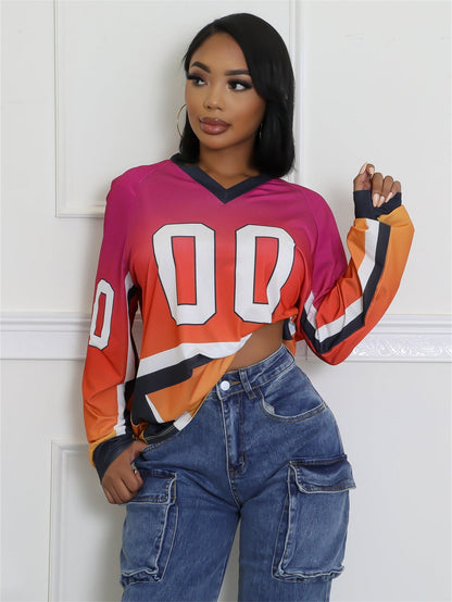 Variant image for Dam Långärmad Topp V-ringad Polyester Spandex-1