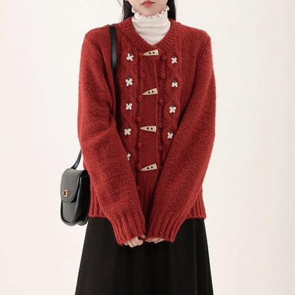 Variant image for Dam Kardigan Blommönster Akryl och Bomull-1