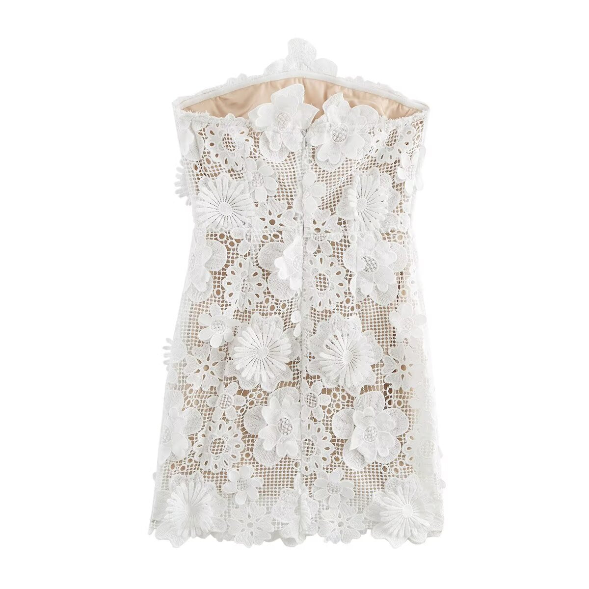 Kvinna A-Line Klänning Halterneck Polyester Patchwork-2